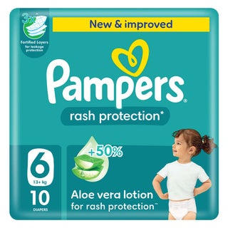 Pampers Rash Protection Size 6, 13+kg Baby Diapers, Pack of 10's