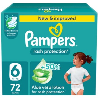 Pampers Rash Protection Size 6, 13+kg Baby Diapers, Pack of 72's