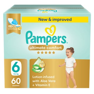 Pampers Ultimate Comfort Size 6, 13+kg Baby Diapers, Pack of 60's
