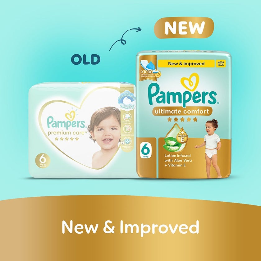 Pampers Ultimate Comfort Size 6, 13+kg Baby Diapers, Pack of 42's
