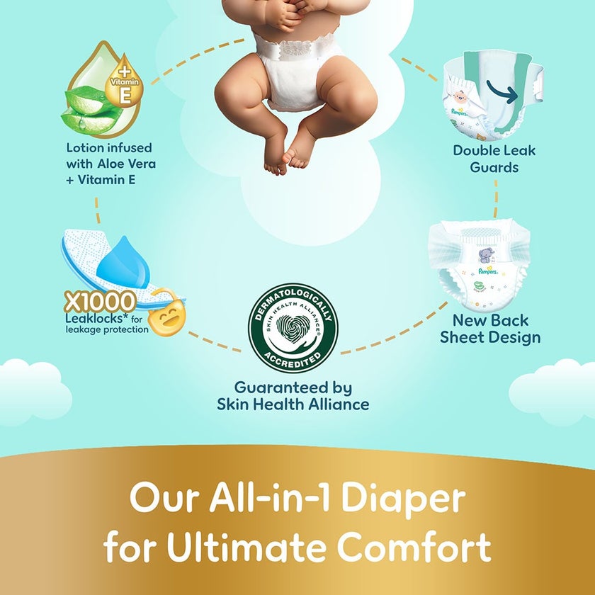 Pampers Ultimate Comfort Size 6, 13+kg Baby Diapers, Pack of 42's