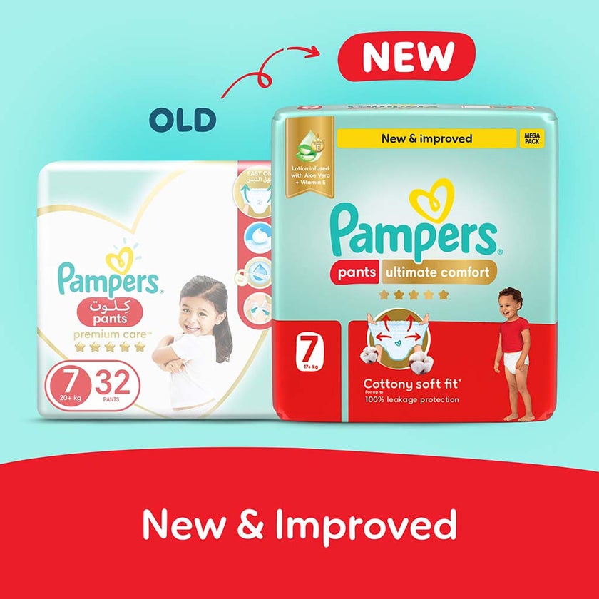 Pampers Ultimate Comfort Size 7, 17+kg Baby Diaper Pants, Pack of 48's
