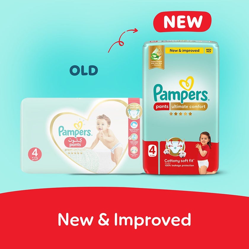 Pampers Ultimate Comfort Size 4, 9-14kg Baby Diaper Pants, Pack of 90's