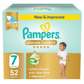 Pampers Ultimate Comfort Size 7, 15+kg Baby Diapers, Pack of 52's