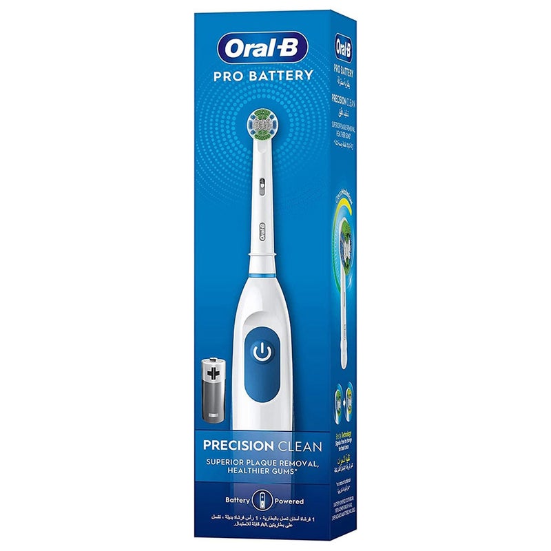 Braun Oral B Pro Battery Precision Clean Electric Toothbrush - White