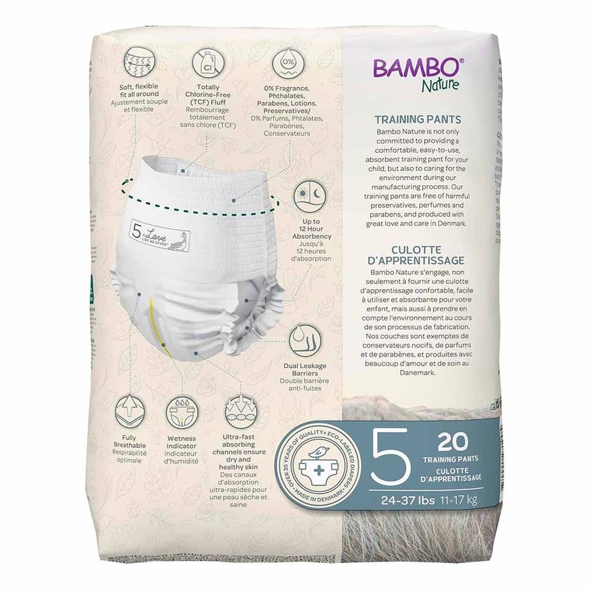 Bambo Nature Dream Size 5, 11-17kg Eco-Friendly Training Pants, Pack of 20's