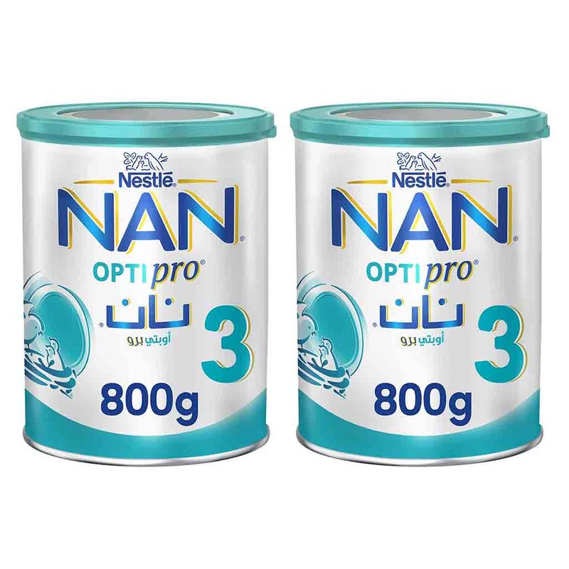 Nestle NAN Optipro Stage 3 Toddlers Milk Formula For 1 To 3 Years 800g, Pack of 2’s