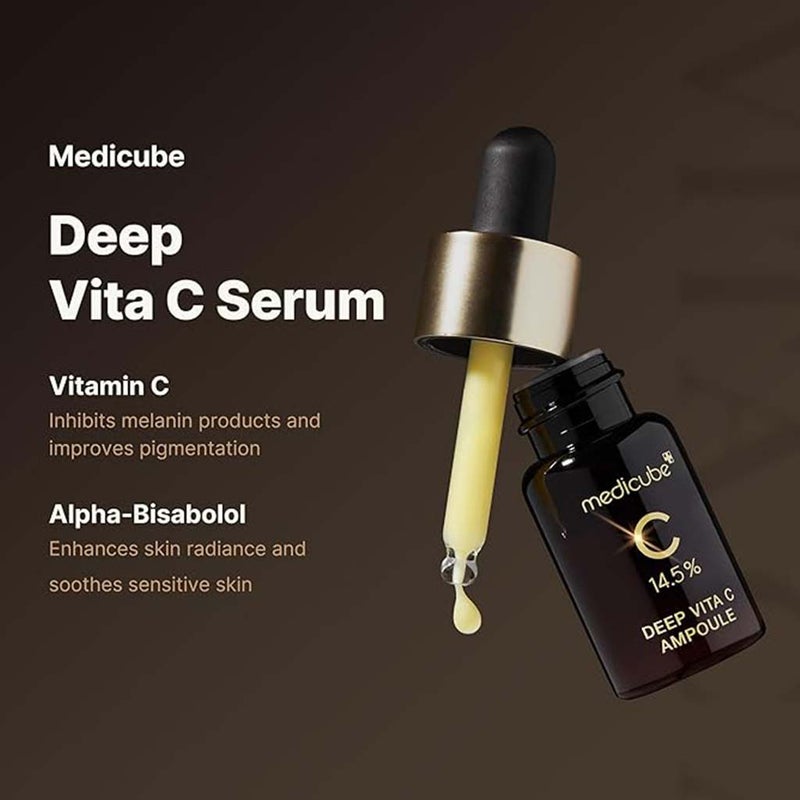 Medicube Deep Vita C 14.5% Ampoule For Skin Brightening 10ml, Pack of 3’s