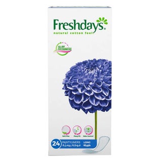 Freshdays Natural Cotton Feel Long Pantyliners, Pack of 24's