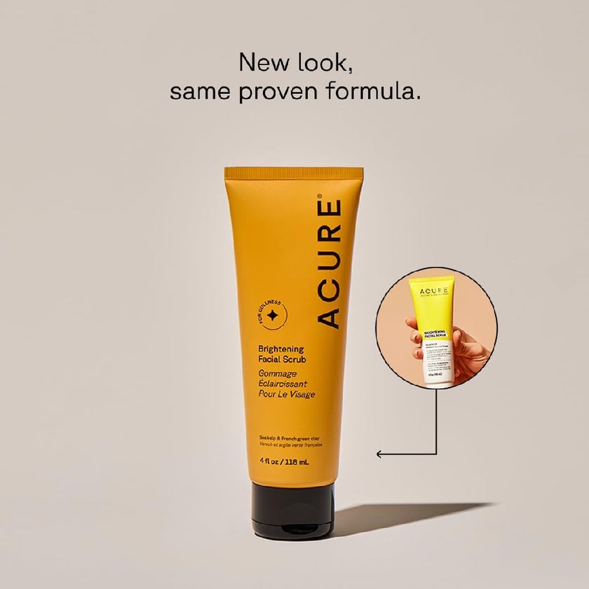 Acure Brightening Facial Scrub With Sea Kelp & French Green Clay 118ml