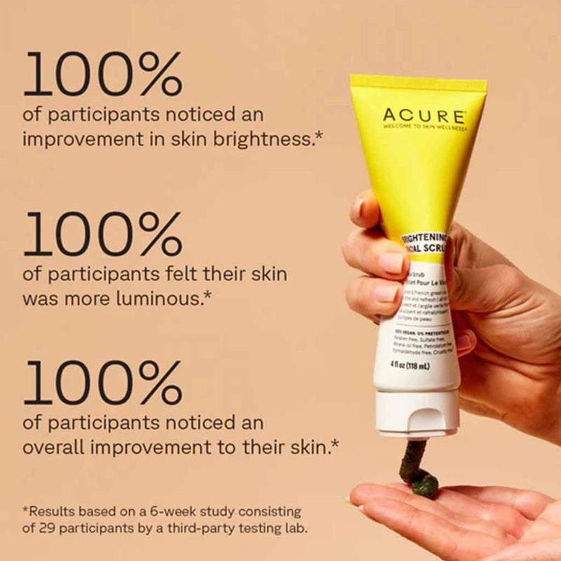 Acure Brightening Facial Scrub With Sea Kelp & French Green Clay 118ml