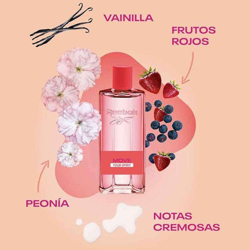 Reebok Move Your Spirit Eau De Toilette For Women - Fruity & Floral Fragrance 100ml