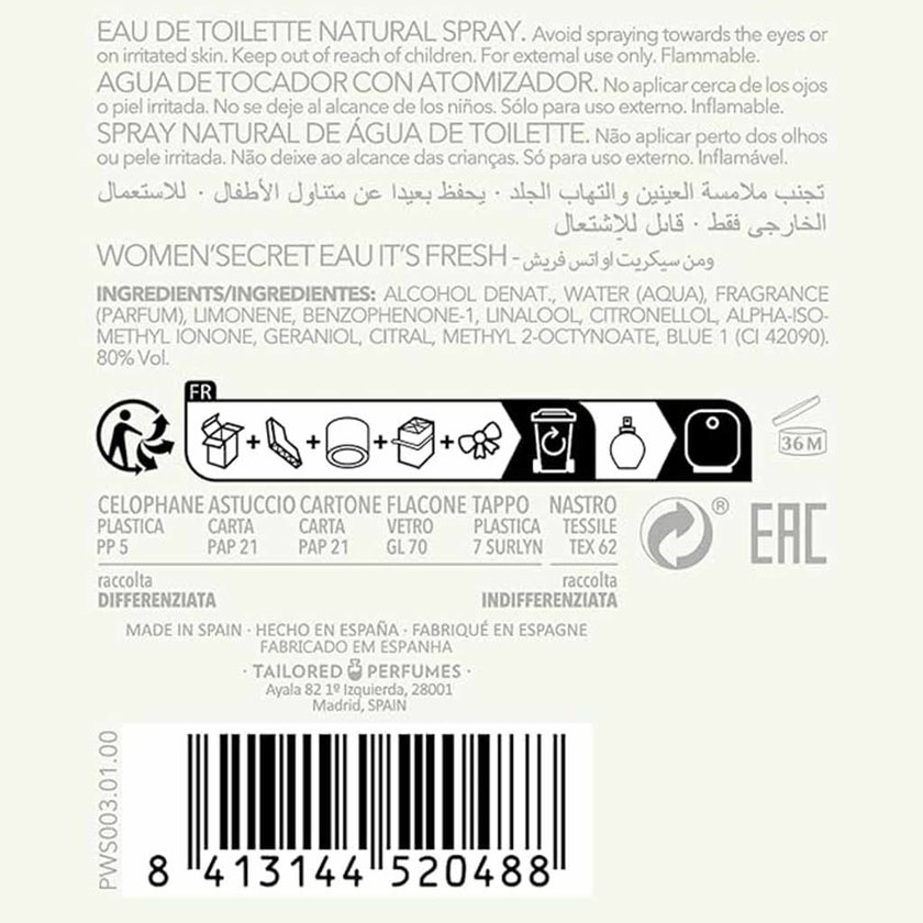 Women'secret Eau It's Fresh Eau De Toilette For Women 30ml 