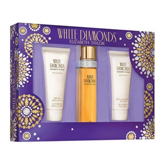 Elizabeth Taylor White Diamonds Gift Set For Women - Pack of White Diamonds EDP 100ml + Body Wash 100ml + Perfumed Body Lotion 100ml