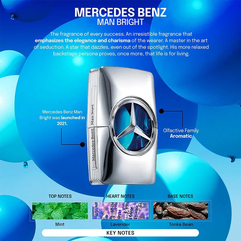 Mercedes Benz Bright Gift Set For Men - Pack of Mercedes Benz Bright EDP 100ml + Shower Gel 100ml 
