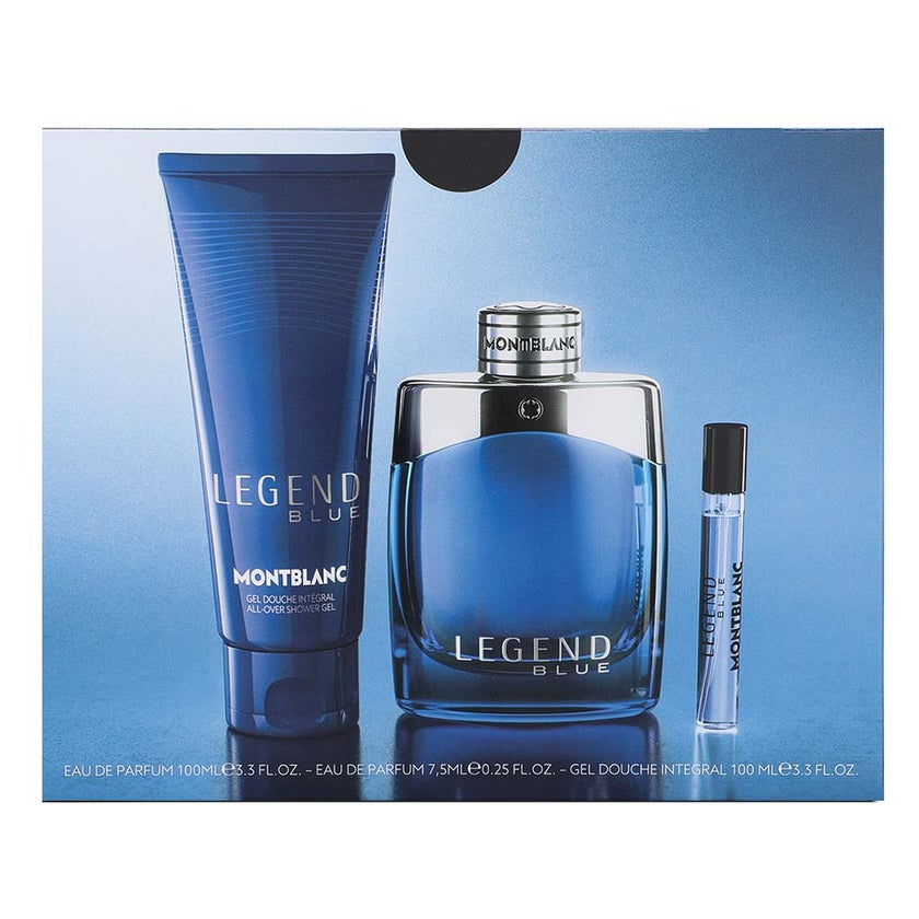 Mont Blanc Legend Blue Gift Set For Men - Pack Mont Blanc Legend Blue EDP 100ml + EDP Mini Spray 7.5ml + Shower Gel 100ml