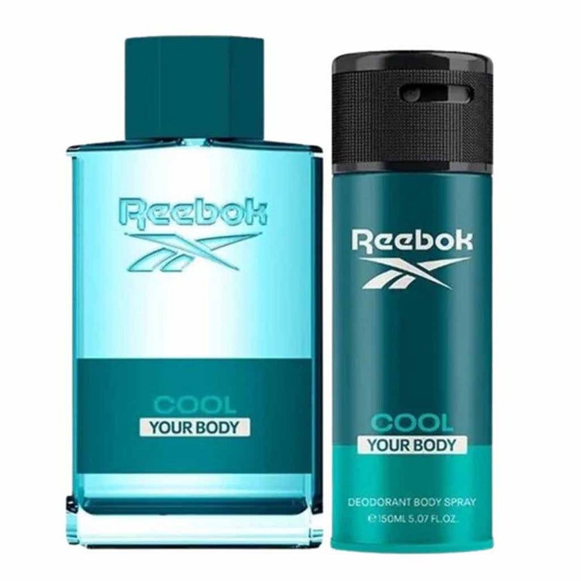 Reebok Cool Your Body Gift Set For Men - Pack of Reebok Cool Your Body EDT 100ml + Body Deodorant Spray 150ml