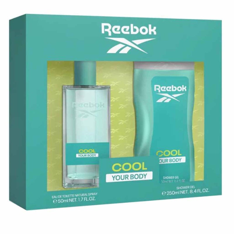 Reebok Cool Your Body Gift Set For Women - Pack of Reebok Cool Your Body EDT 50ml + Shower Gel 250ml