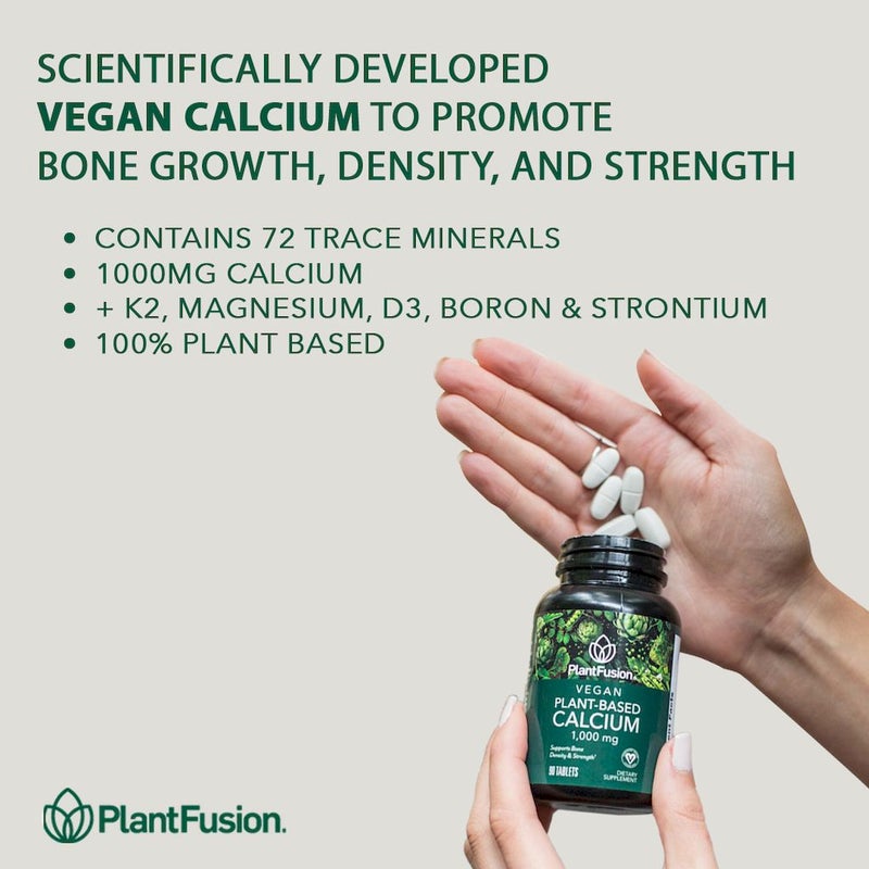 Plant Fusion Vegan Plant-Based Calcium 1000mg Tablets, Pack of 90's