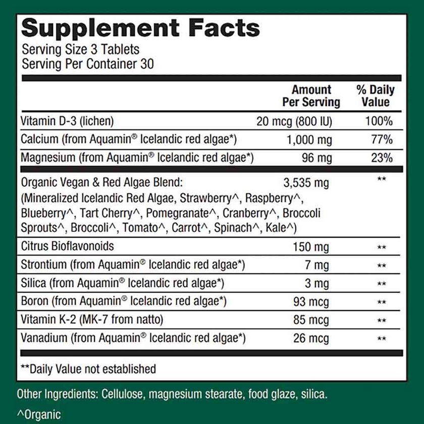 Plant Fusion Vegan Plant-Based Calcium 1000mg Tablets, Pack of 90's