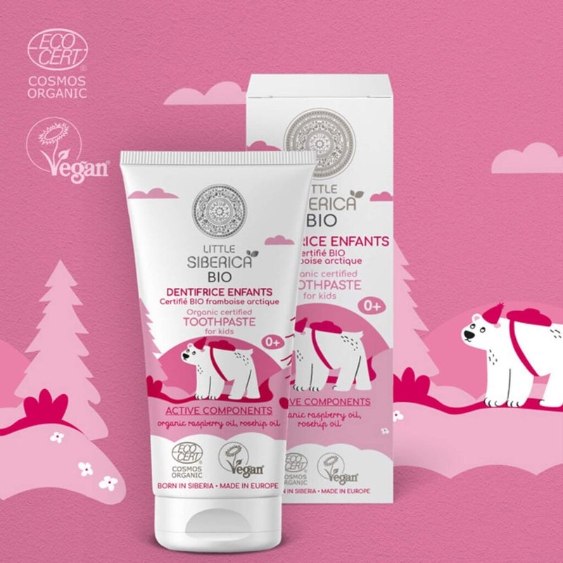 Little Siberica Bio Organic Kids Toothpaste With Arctic Raspberry Flavor 60g 