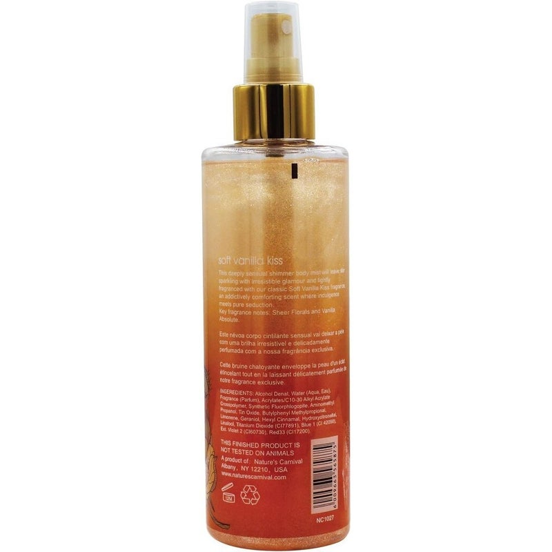 Nature's Carnival Soft Vanilla Kiss Shimmer Body Mist For Women 236ml