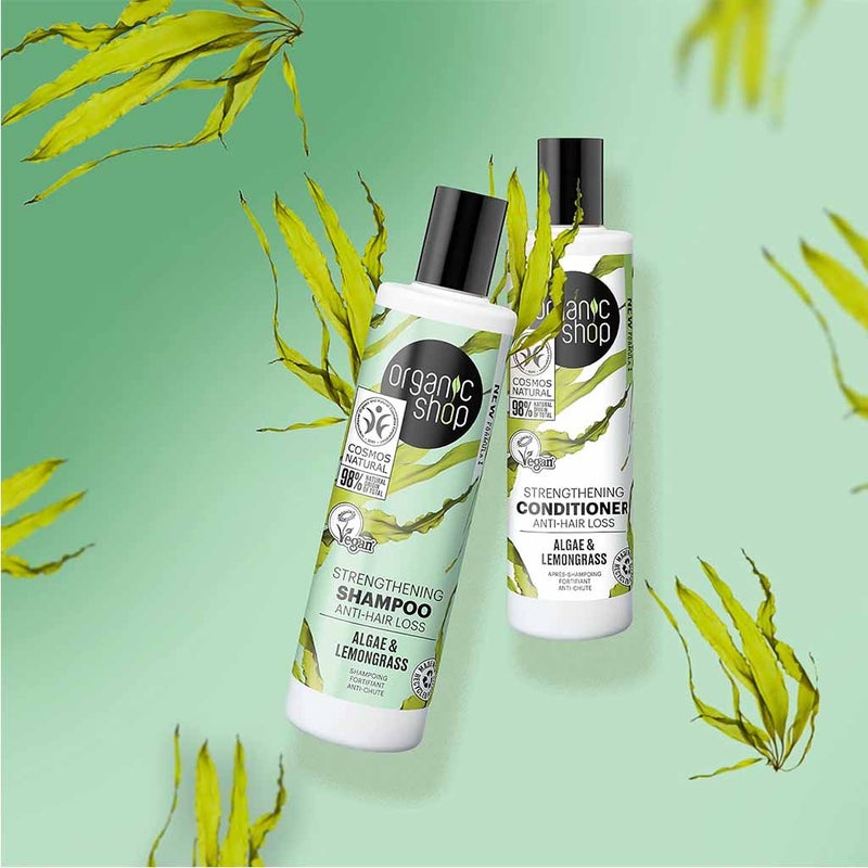 Organic Shop Algae & Lemongrass Anti Hair Loss & Strengthening Shampoo 280ml