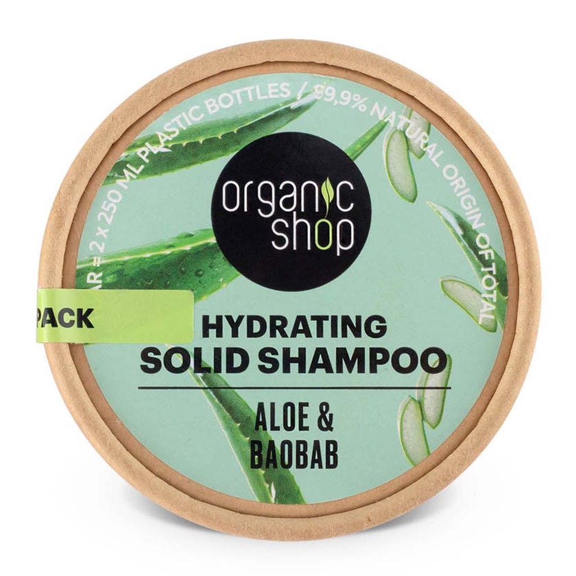 Organic Shop Aloe & Baobab Hydrating Solid Shampoo Bar 60g