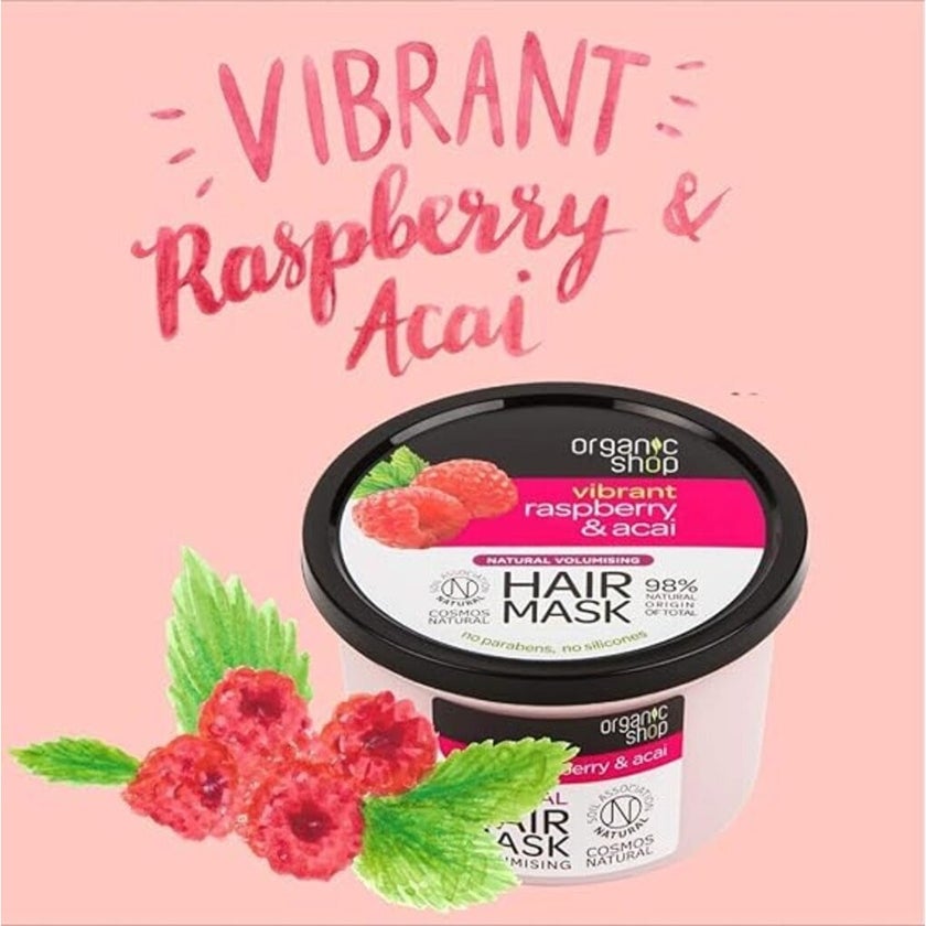 Organic Shop Vibrant Raspberry & Acai Natural Hair Mask 250ml