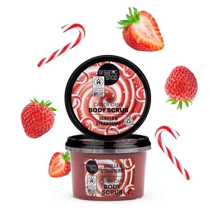Organic Shop Vanilla & Strawberry Candy Cane Body Scrub 250ml