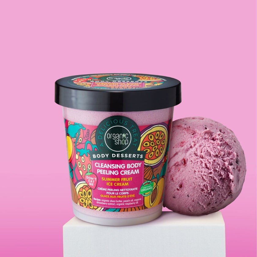 Organic Shop Summer Fruit Ice Cream Cleansing Body Peeling Cream 450ml