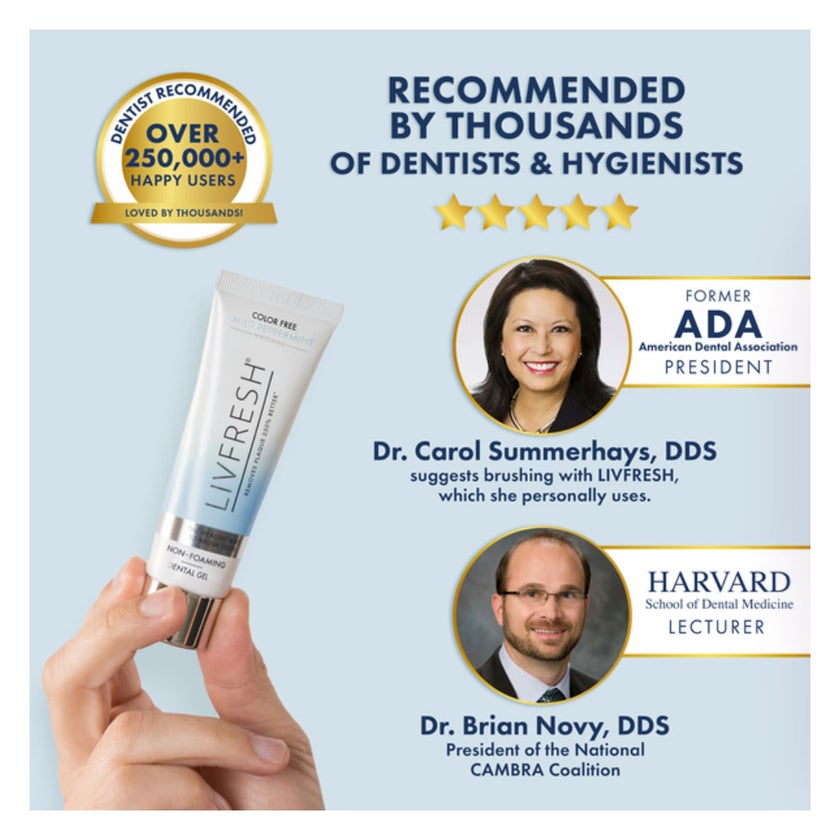 Livfresh Mild Peppermint Whitening Non-Foaming Gel Toothpaste 50g