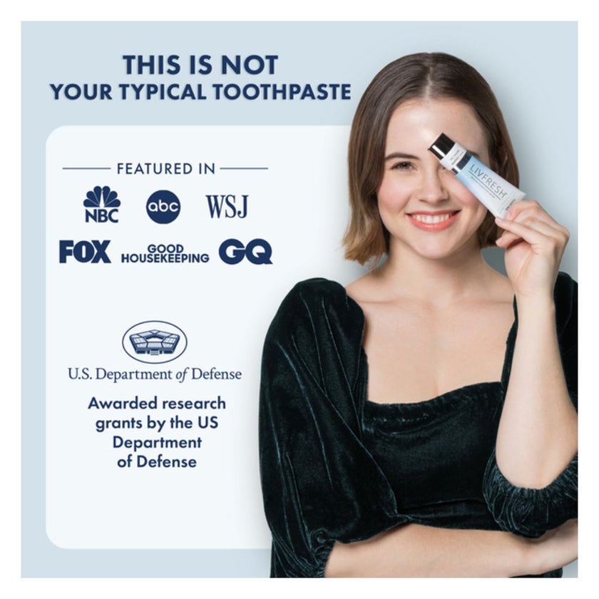 Livfresh Mild Peppermint Whitening Non-Foaming Gel Toothpaste 50g