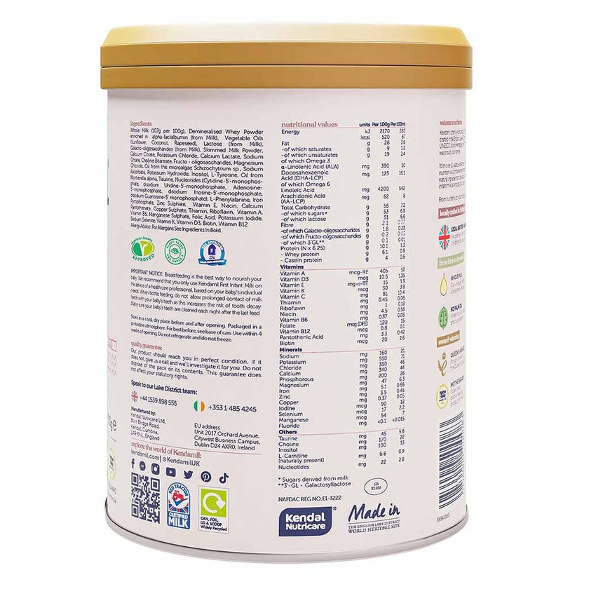 Kendamil Classic Stage 1 First Infant Milk Formula For 0 To 6 Months 800g