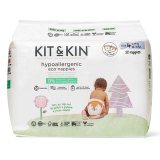 Kit & Kin Eco Friendly Hypoallergenic Size 4 Baby Diapers For 9-14Kg, Pack of 32’s