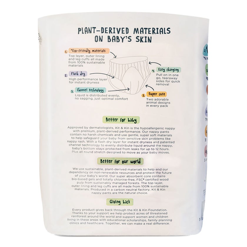 Kit & Kin Eco Friendly Hypoallergenic Size 4 Baby Diapers For 9-14Kg, Pack of 32’s