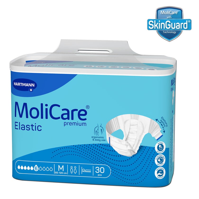 Hartmann Molicare Premium Elastic Adult Diapers 85x120cm - Medium, Pack of 30's