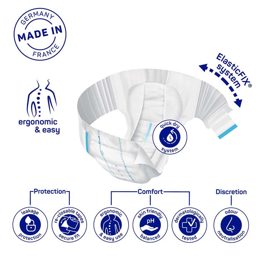 Hartmann Molicare Premium Elastic Adult Diapers 85x120cm - Medium, Pack of 30's