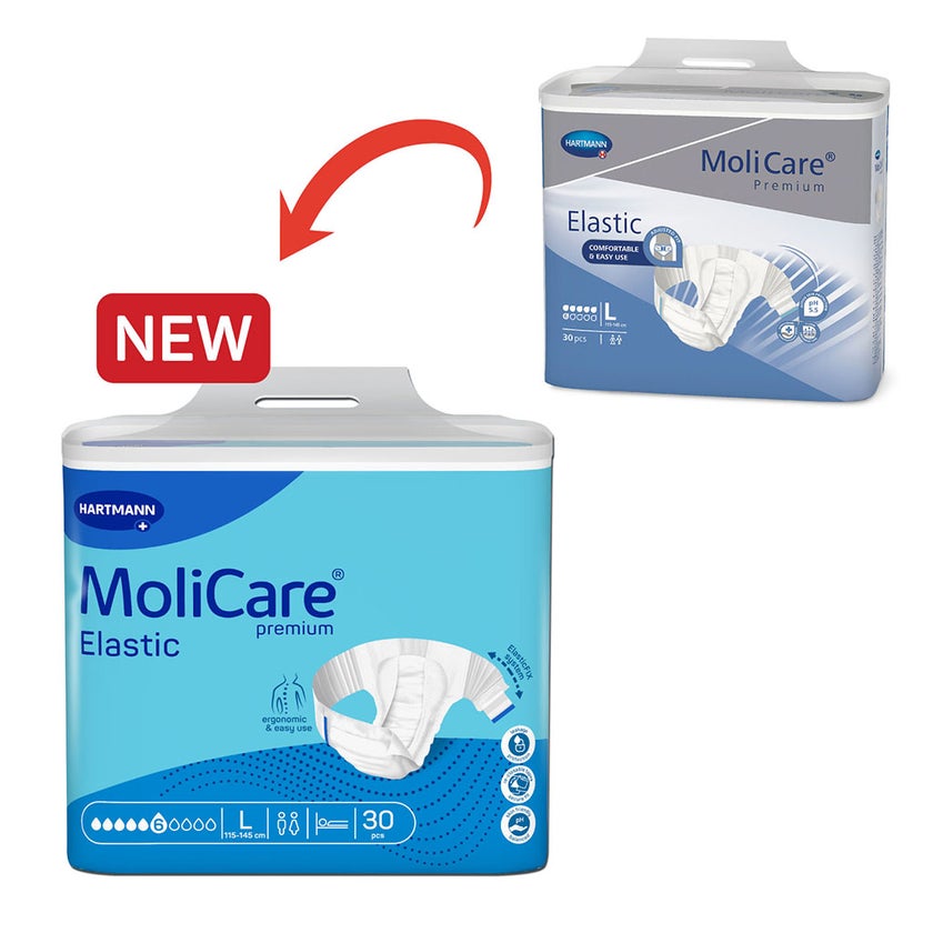 Hartmann Molicare Premium Elastic Adult Diapers 115x145cm - Large, Pack of 30's
