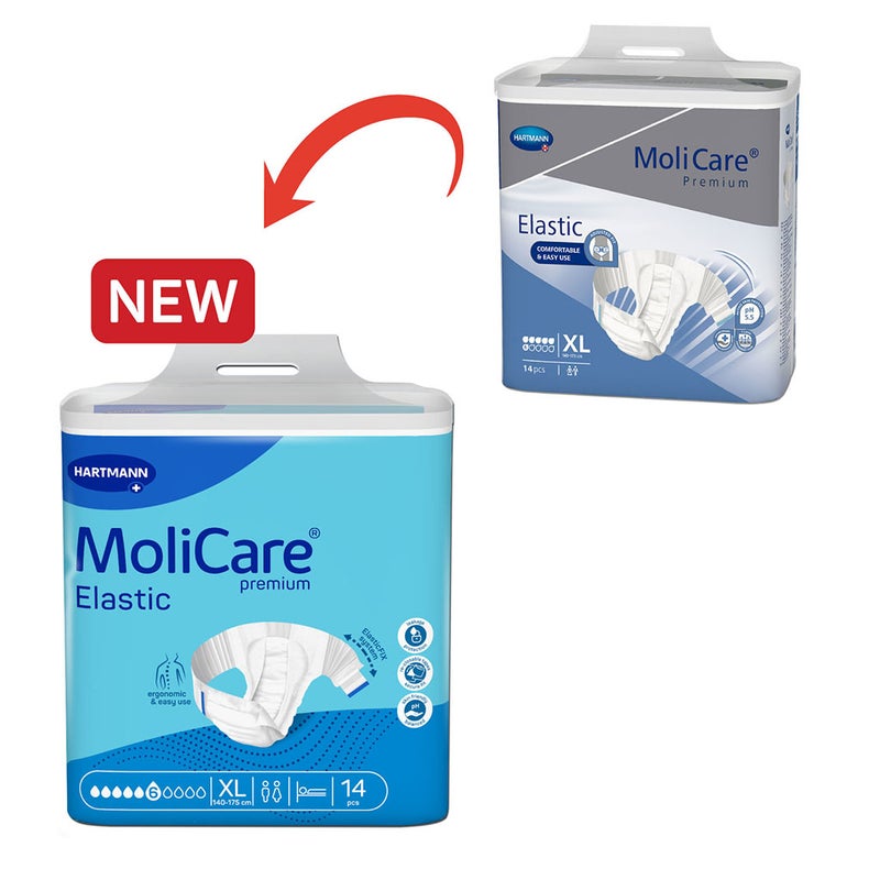 Hartmann Molicare Premium Elastic Adult Diapers 140x175cm - XL, Pack of 14's