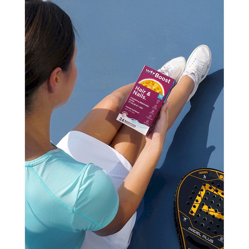 WTR Boost Hair & Nails Effervescent Boosters - Passion Fruit Flavor, Pack of 24's