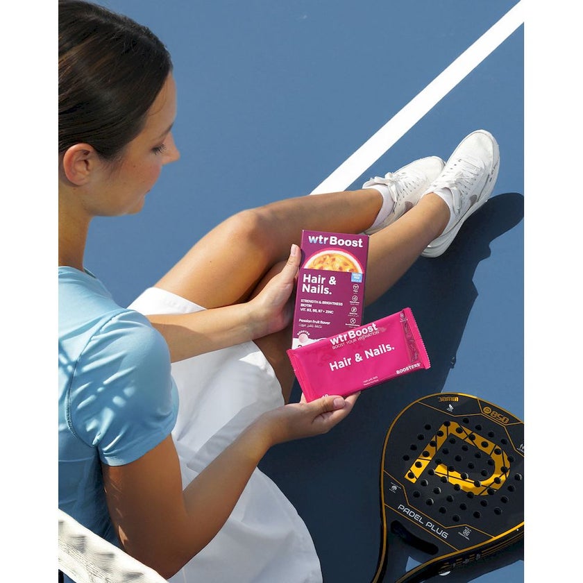 WTR Boost Hair & Nails Effervescent Boosters - Passion Fruit Flavor, Pack of 24's