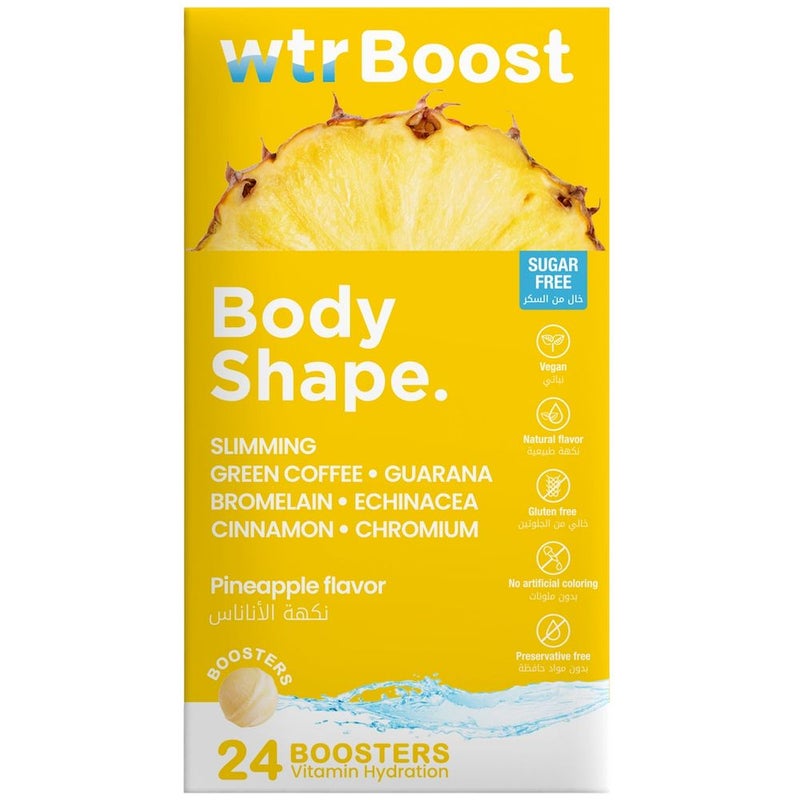 WTR Boost Body Shape Effervescent Boosters - Pineapple Flavor, Pack of 24's