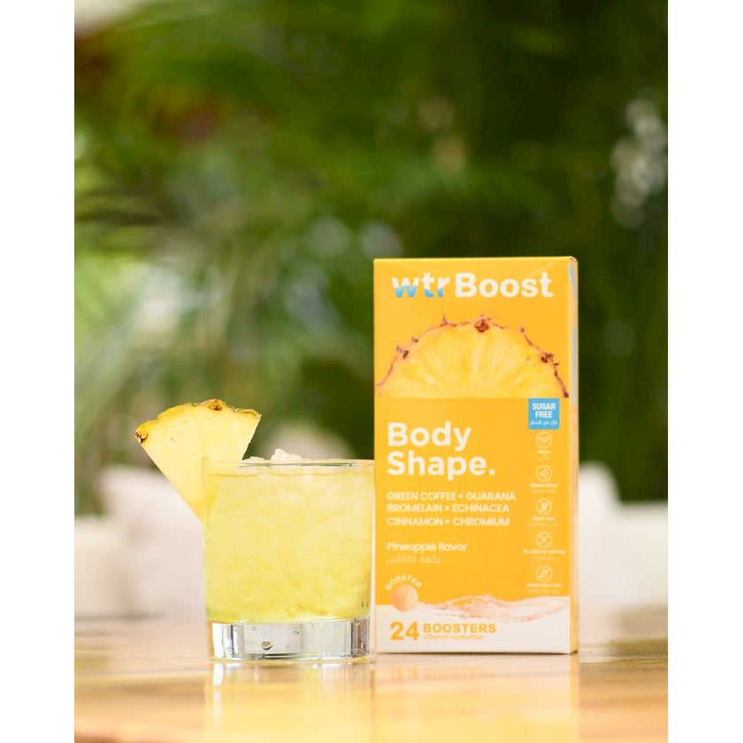 WTR Boost Body Shape Effervescent Boosters - Pineapple Flavor, Pack of 24's