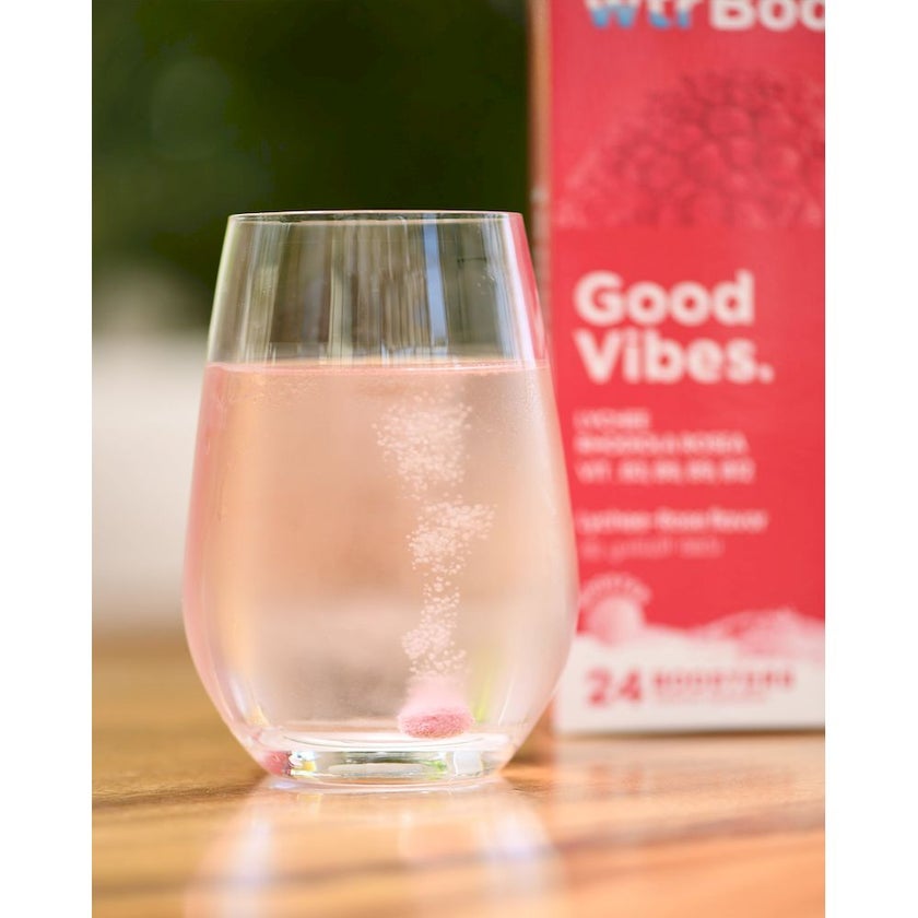WTR Boost Good Vibes Effervescent Boosters - Lychee Rose Flavor, Pack of 24's