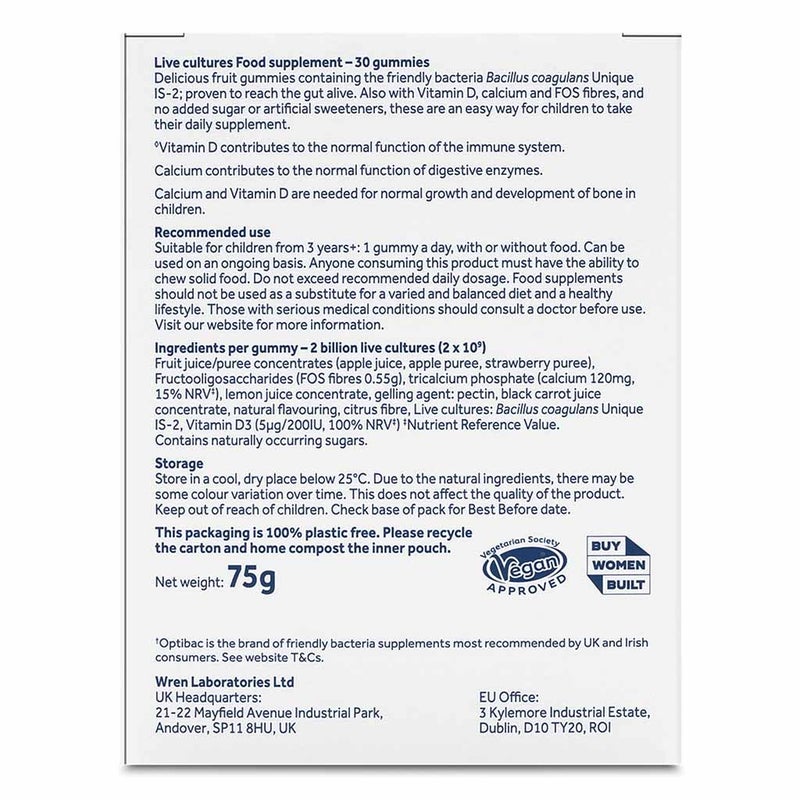 Optibac Probiotics Kids Gummies For Gut & Immune Health, Pack of 30’s