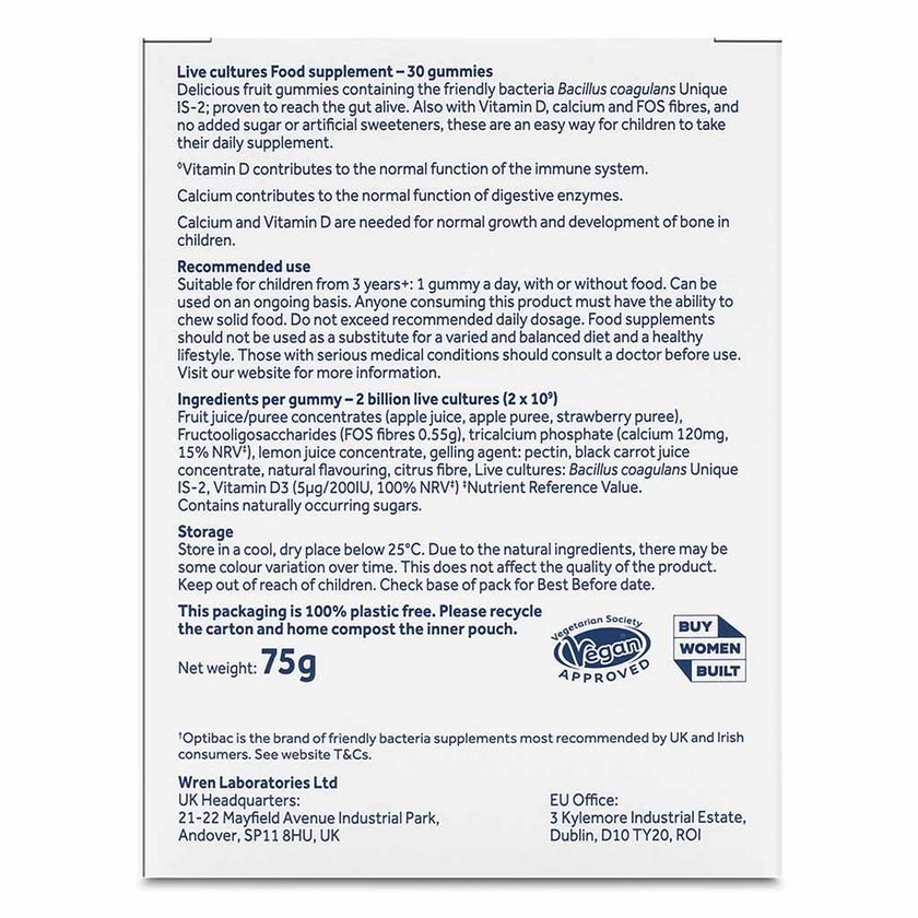 Optibac Probiotics Kids Gummies For Gut & Immune Health, Pack of 30’s