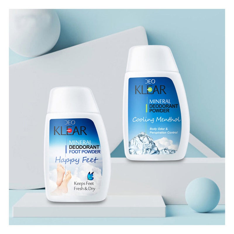 Deo Klear Cooling Menthol Mineral Deodorant Powder 50g