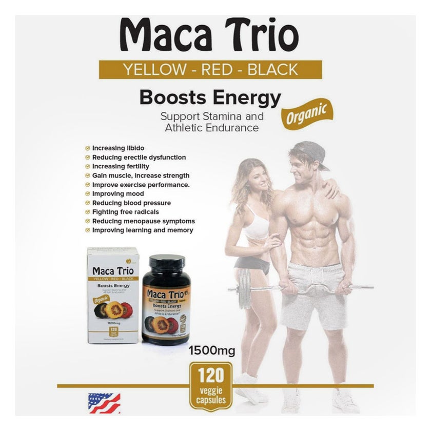 Class One Nutrition Maca Trio Veg Capsules For Energy Boost, Pack of 120's