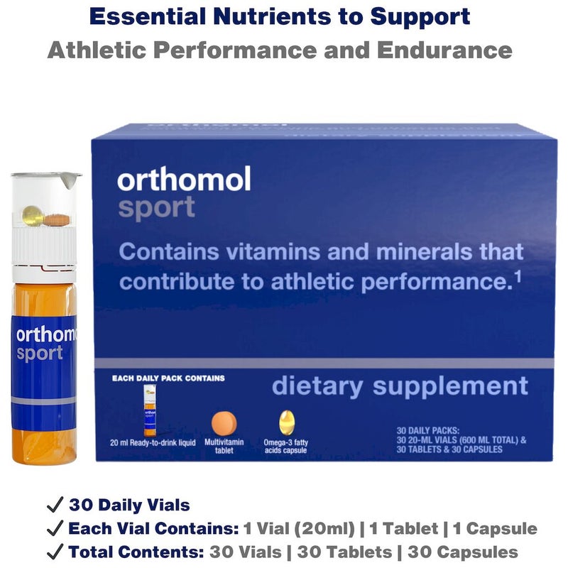 Orthomol Sport Multivitamin & Minerals Vials 20ml, Pack of 30's   